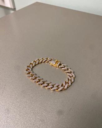 Bracciale cubano con pietre moissanite