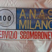 ANAS MILANO GRANDE INSEGNA 100X50 cm D'EPOCA