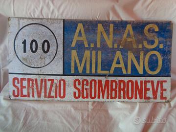 ANAS MILANO GRANDE INSEGNA 100X50 cm D'EPOCA