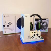 Xbox series S- st. ricarica e raffred. + cuffie