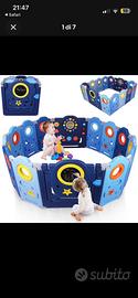 Box recinto per bambini 14 pannelli azzurro + blu