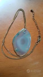 Vintage ciondolo pietra dura catena donna