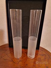 Coppia di vetri tubolari per lume a petrolio 