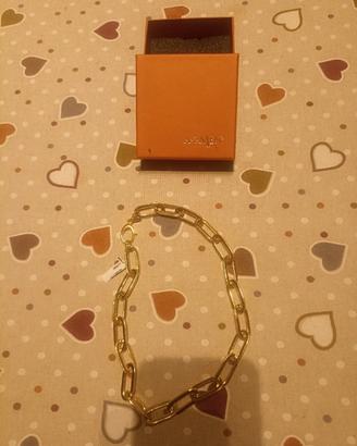 collana argento placcato oro amen 