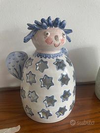 Portacandele in ceramica artigianale, fatto a mano