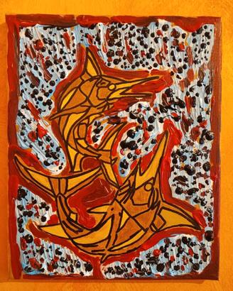 dipinto acrilico 24x30 cm l'ultimo respiro