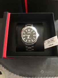 Orologio sector in acciaio nuovo con accessori