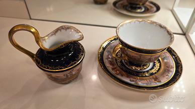 tazza con piattino e bricco latte Dresden da colle