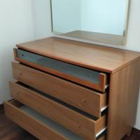 CASSETTIERA COMO" E 2 COMODINI IN NOCE VISONATO