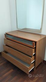 CASSETTIERA COMO" E 2 COMODINI IN NOCE VISONATO