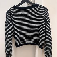 Maglione crop a righe taglia M