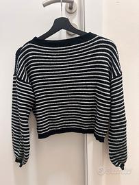 Maglione crop a righe taglia M