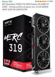 AMD RX 6800 XT XFX Speedster MERC319 16GB