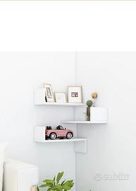 Scaffale a parete angolare vida XL bianco