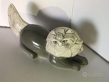 Gatto porcellana grigio Goebel di George Selim
