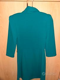 Vestito elegante Rinascimento verde ottanio S