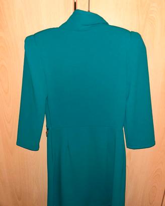 Vestito elegante Rinascimento verde ottanio S