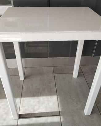 Tavolino in metallo bianco laccato 56x43 H66
