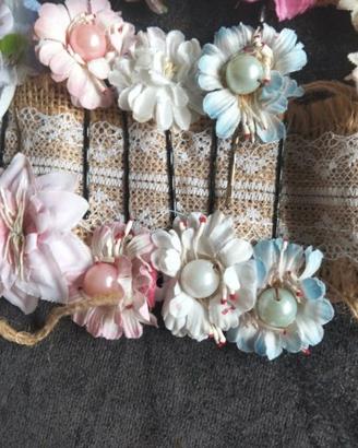 Coppia mollette floreali per capelli