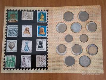 Set da collezione Egyptian Coins & Stamp Collectio