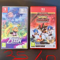 Zelda Echoes of Wisdom e Sonic Shadow Generation