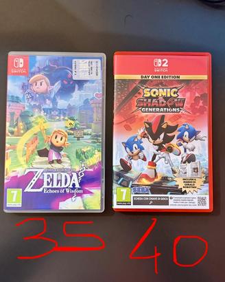 Zelda Echoes of Wisdom e Sonic Shadow Generation