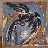 pittura strit art volo di uccello 