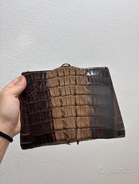 Borsa pochette vintag in VERA PELLE di coccodrillo