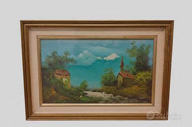 Quadro Olio su Tela... Paesaggio Montano 