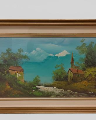 Quadro Olio su Tela... Paesaggio Montano 