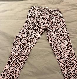 Leggings maculato nero e rosa cipria