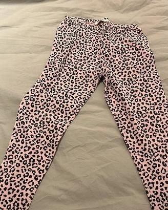 Leggings maculato nero e rosa cipria