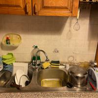 LAVELLO CUCINA DUE VASCHE CON RUBINETTO