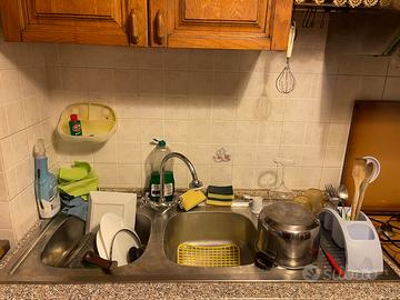 LAVELLO CUCINA DUE VASCHE CON RUBINETTO