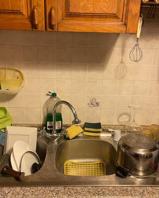 LAVELLO CUCINA DUE VASCHE CON RUBINETTO