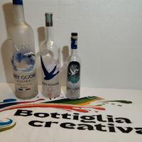 SET VODKA GRAY GOOSE 3 BOTTIGLIE VUOTE DIVERSE 