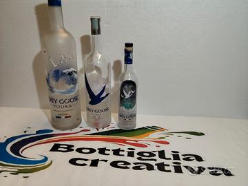 SET VODKA GRAY GOOSE 3 BOTTIGLIE VUOTE DIVERSE 