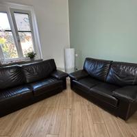 divani in vera pelle come nuovi 3 + 2 posti