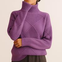 Maglione Dolcevita Donna a Rombi