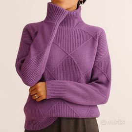 Maglione Dolcevita Donna a Rombi