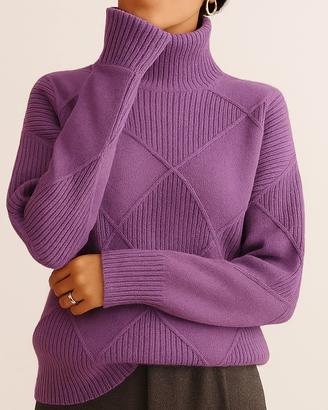 Maglione Dolcevita Donna a Rombi