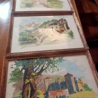 3 quadri pittura acquerello 