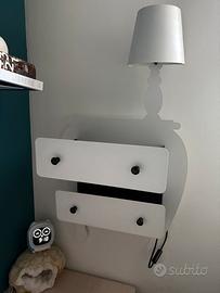 Comodino moderno a muro