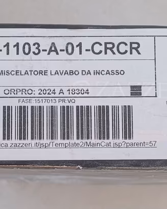 Miscelatore lavabo da incasso