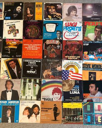 Lotto di 42 vinili 45 giri vintage - anni 60-70-80