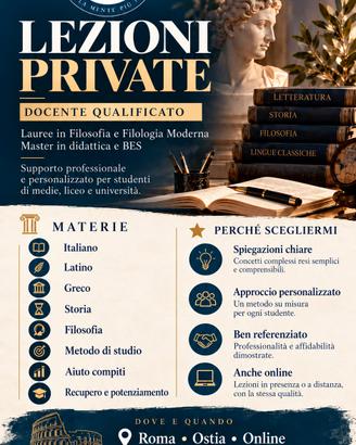Docente esperto offre lezioni private