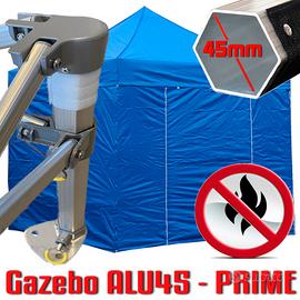 Gazebo 3x3 blu allumino PVC certificato ignifugo