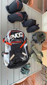 Protezioni - Zaino - Casco - Scarpe MTB taglie S/M