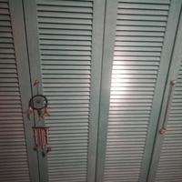 armadio mobile verde / azzurro 7 ante persiana