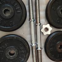 Dischi + manubri per allenamento casa palestra 